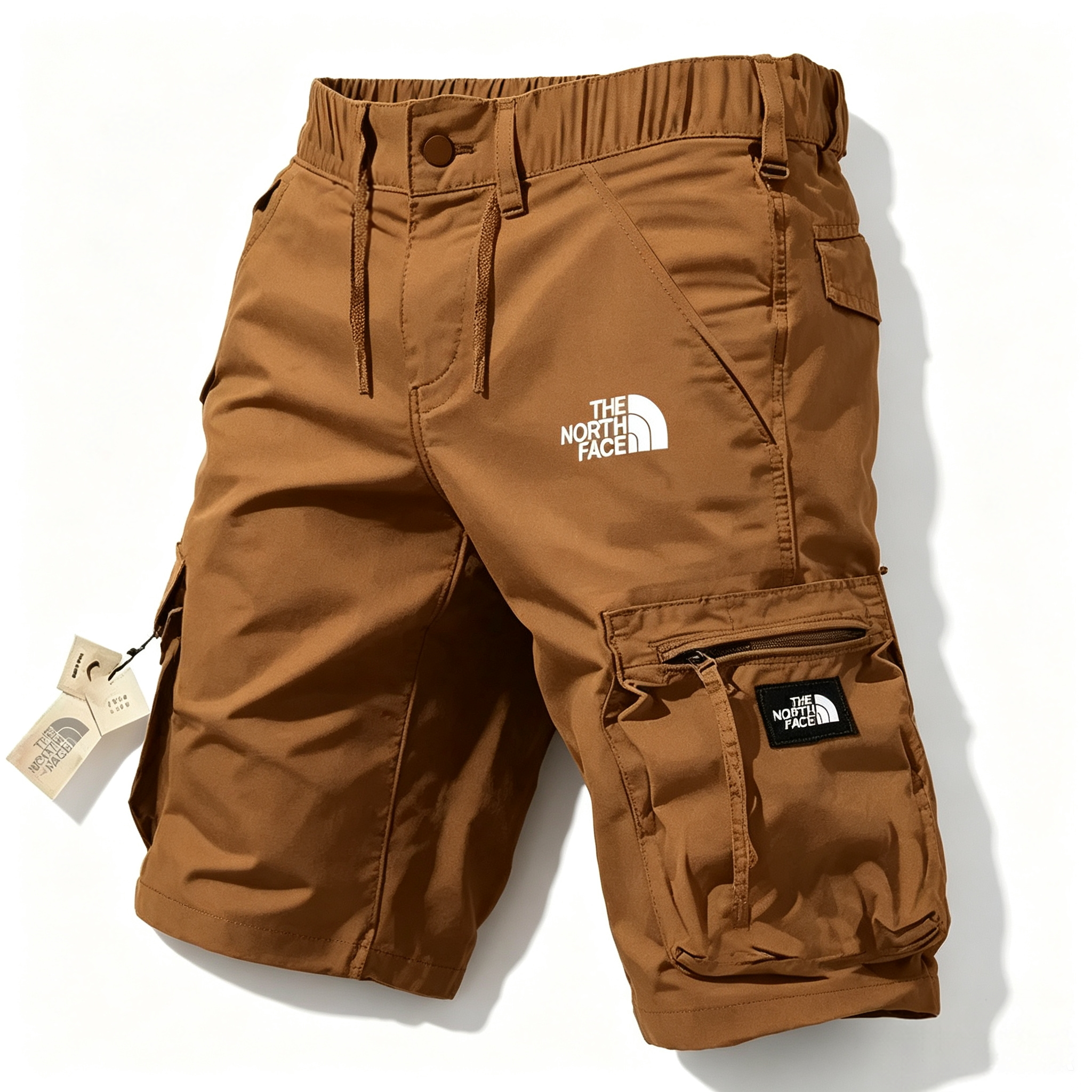 Functional Multi-Pocket Zip-Detail Cropped Shorts