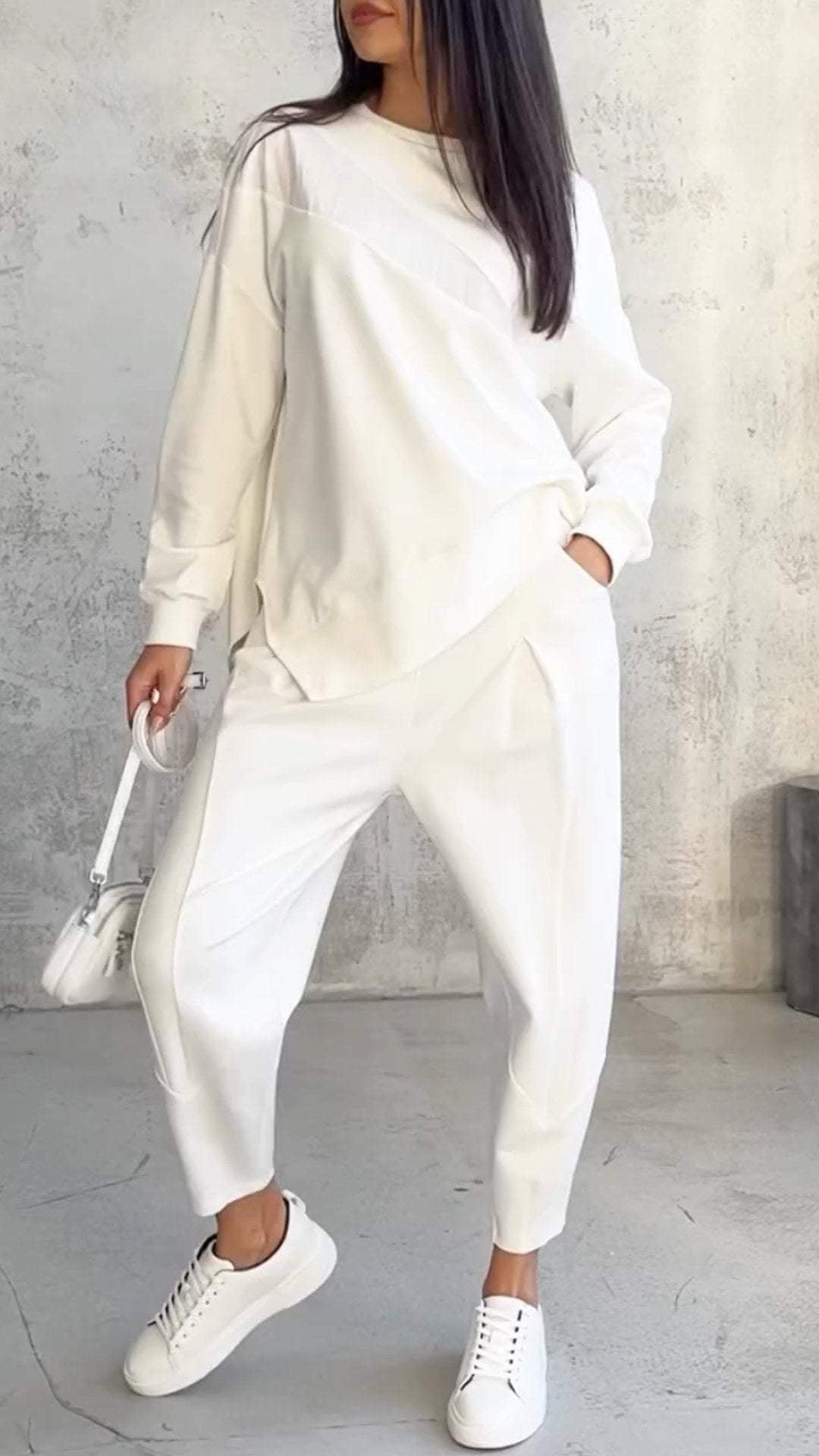 Casual round neck loose irregular suit