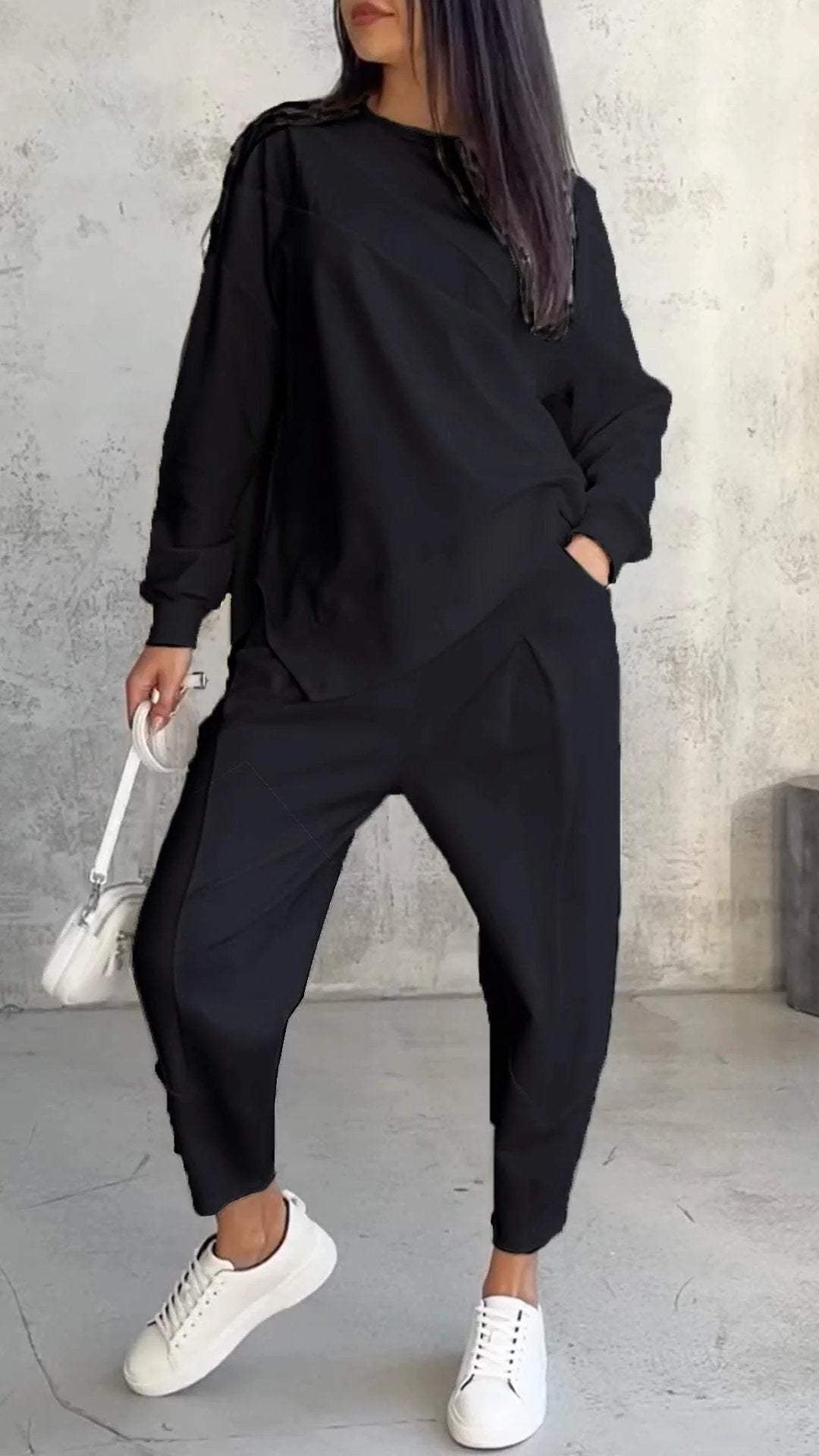 Casual round neck loose irregular suit