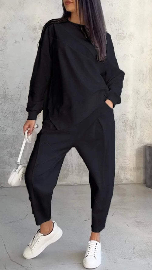 Casual round neck loose irregular suit
