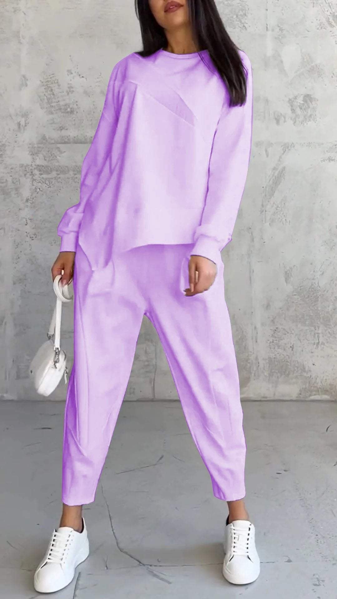 Casual round neck loose irregular suit