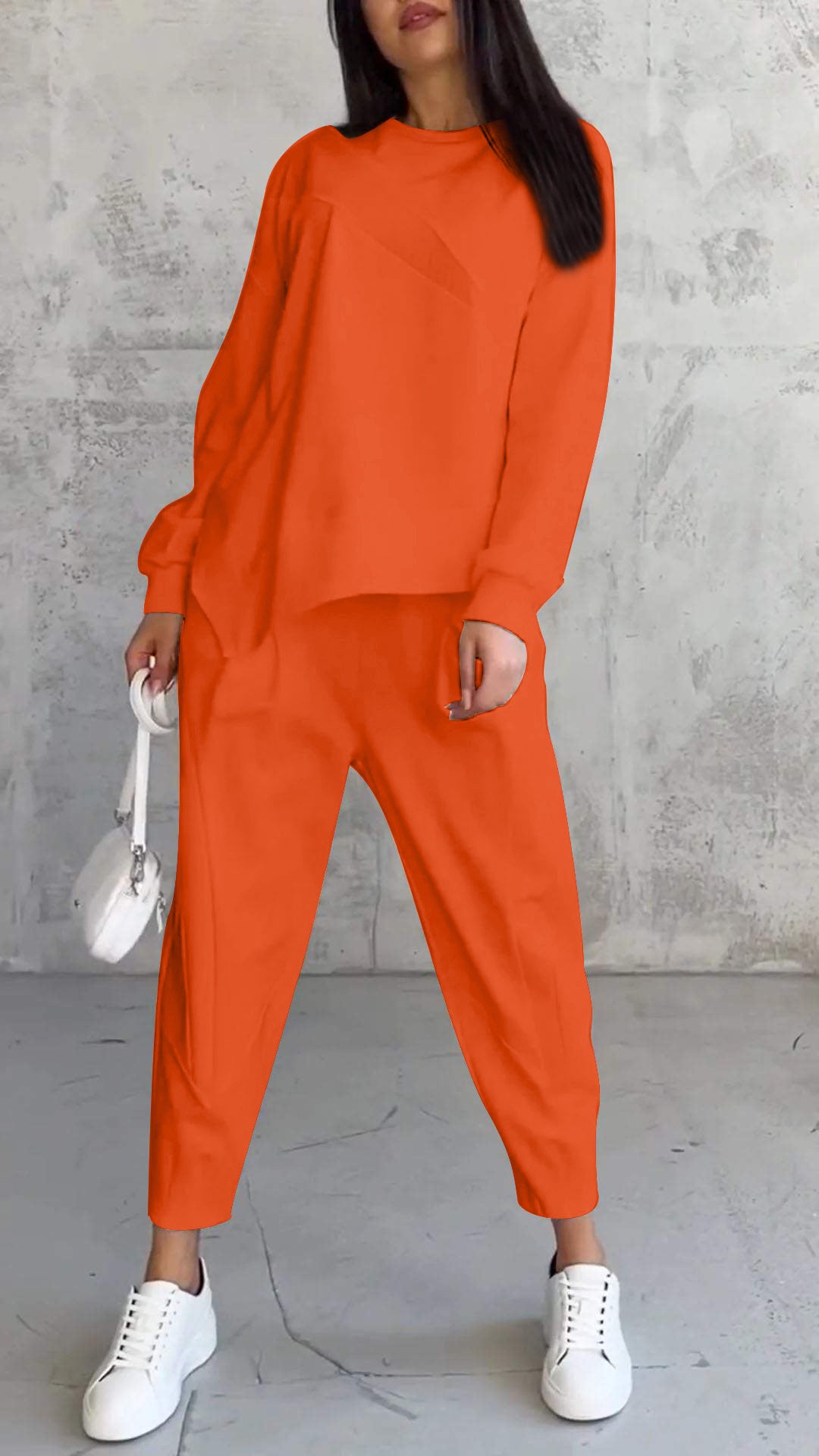 Casual round neck loose irregular suit