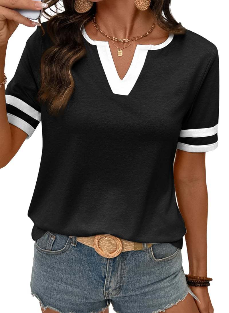 Summer loose-fitting solid color versatile tops