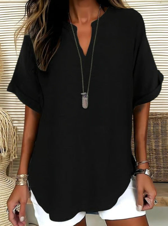 Women's Casual Summer V-Neck Shirt