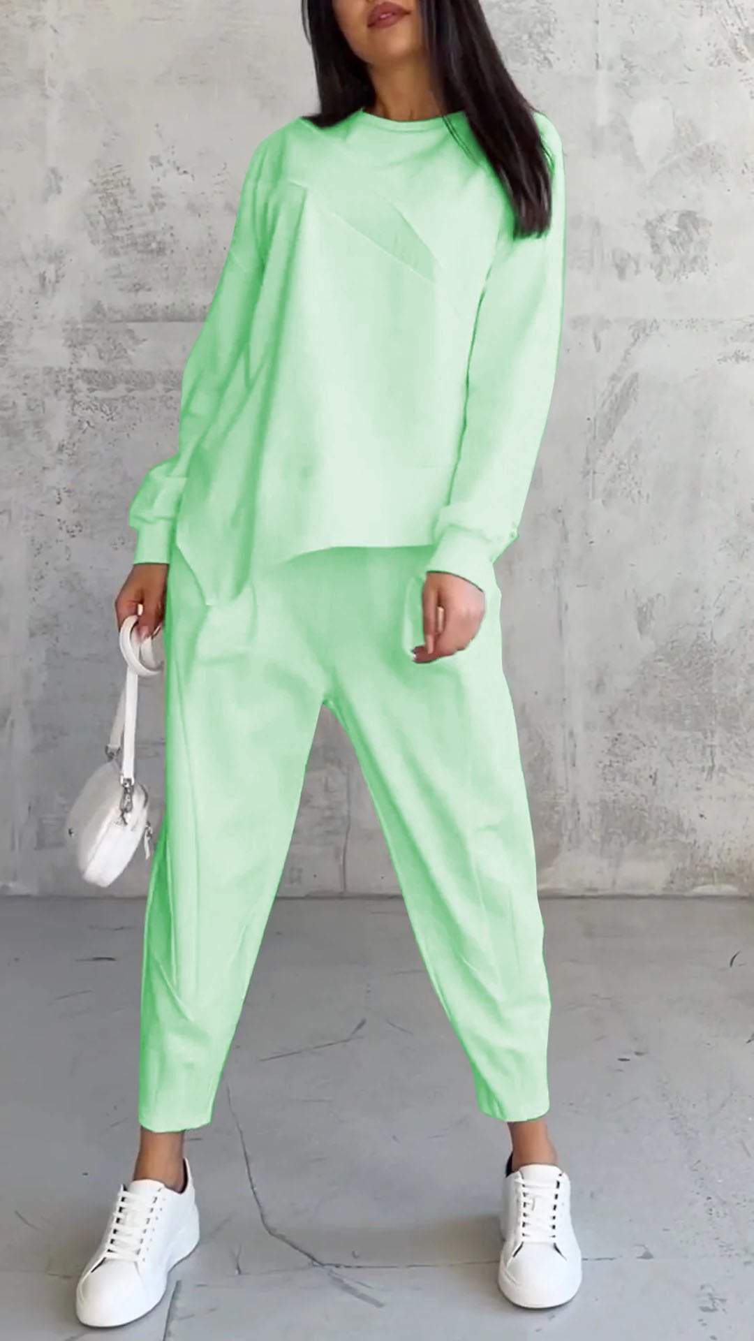 Casual round neck loose irregular suit