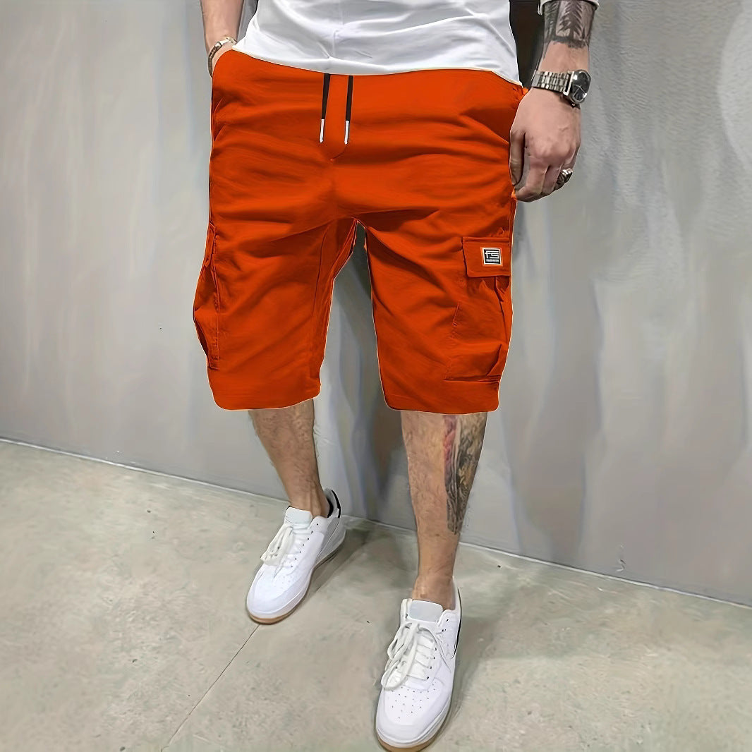 Loose-fitting straight-leg cargo shorts, stylish men's shorts