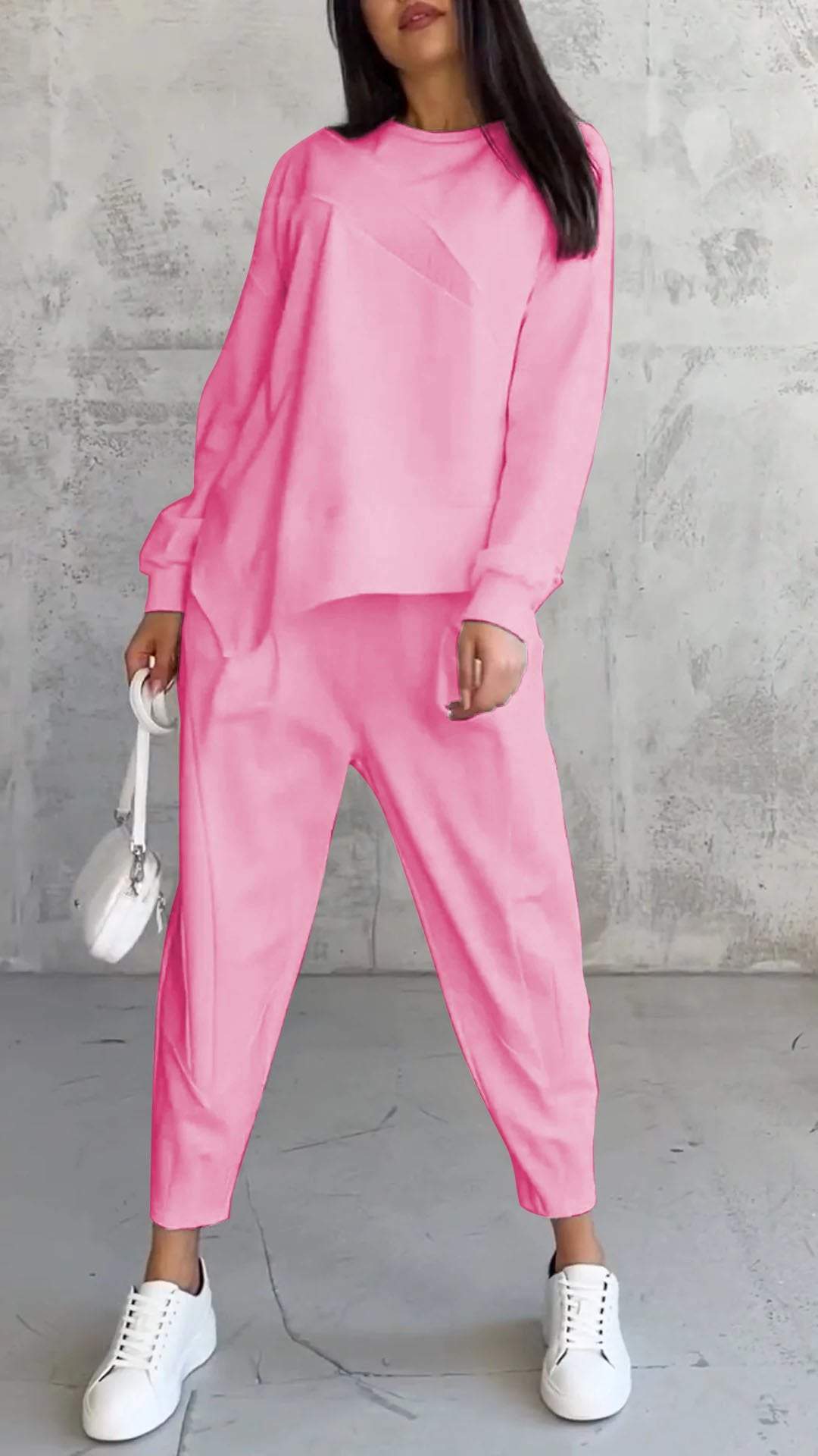 Casual round neck loose irregular suit