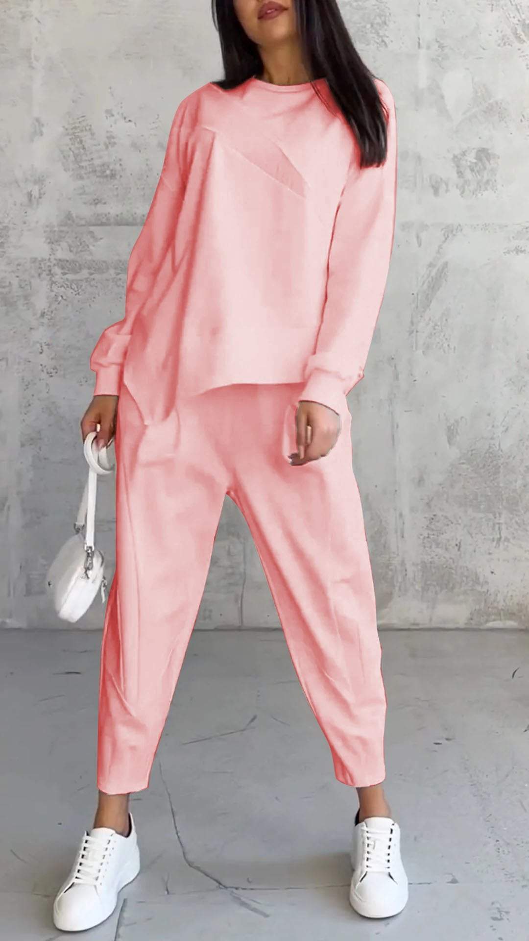 Casual round neck loose irregular suit