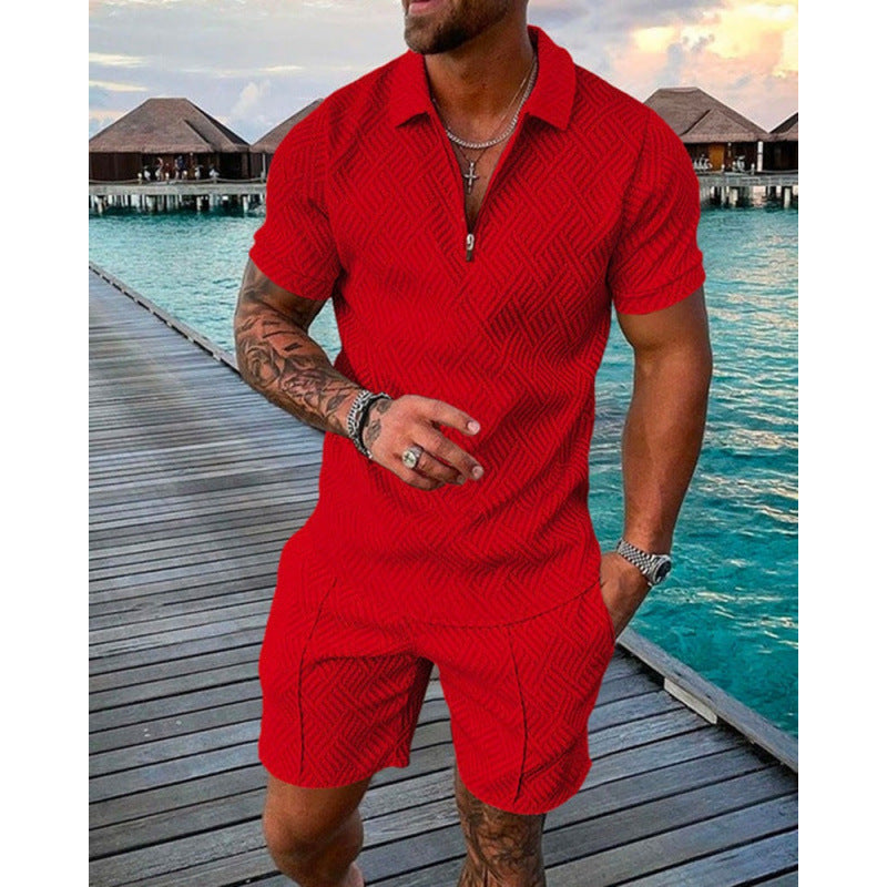 POLO Zip-Up Short-Sleeve Set