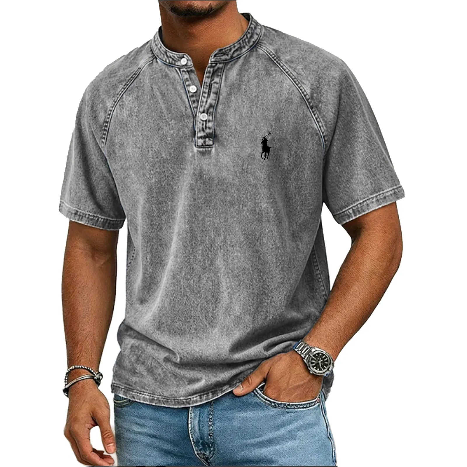 Color-block panelled shirt